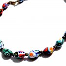 Vintage Murano MilleFiori Fratelli Toso Art Glass Beaded Choker Necklace Lot 16"