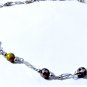 Vintage Sterling Silver Cloisonne Station Beaded Filigree Link Necklace Lot 16"