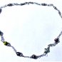 Vintage Sterling Silver Cloisonne Station Beaded Filigree Link Necklace Lot 16"