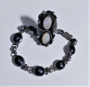 Vintage Sterling Silver SOUTHWEST Repair Lot Navajo Ring & Mexico Bracelet