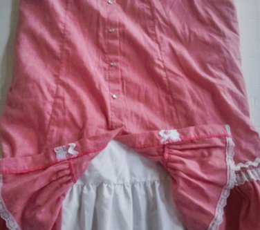 Vintage Rockmont Ranch Wear Red Chambray Over White Petticoat Rockabilly Skirt