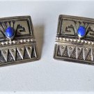 Vintage Sterling Silver Southwest Navajo Artisan REW DINEH Lapis Earrings Lot