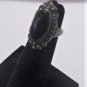 Antique Victorian Edwardian Sterling Silver Marcasite & Onyx Ring Lot Size 5.5