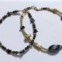 Vintage Gold Filled Hematite Stars Beaded Bracelets Lot 2 Pcs
