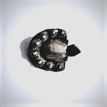 Antique Sterling Silver Harvey Navajo Malachite Turtle Pin Btooch Lot