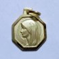 Vintage 14K YG MARY Medal Catholic Necklace Pendant