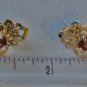 Vintage Sterling Silver Gold Plated Garnet Stud Earrings Lot w Surg Steel Post