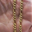 Vintage 10K YG Cuban Figaro Link Chain ITALY Necklace UNISEX 20-1/4" x 5 mm