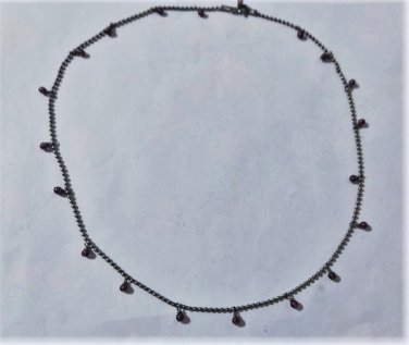 Vintage Sterling Silver Rhodolite Garnet Beaded Ball Chain Necklace Lot  18"