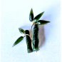 Vtg Gold Plated Carved Green Asian Jade Swoboda? Bamboo Leaf Twig Pin Brooch Lot