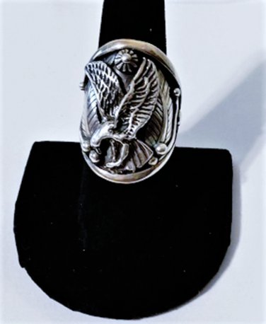 Vintage Sterling Silver SOUTHWEST Navajo FRED FRANCIS Eagle Ring Lot 9.5