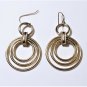 Vintage 925 Gold Vermeil MODERNIST Concentric Ring Dangle Drop Earrings Lot