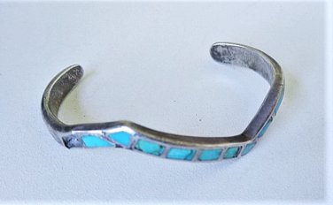 Vtg Southwest Old Pawn Navajo Sterling S Turquoise Cuff Bracelet Repair Lot