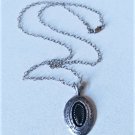 Vintage Sterling Silver SOUTHWEST Navajo Black Onyx Pendant Necklace Lot 18"
