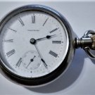 Antique Silveroid WALTHAM 7J 18s Model 1883 Railroad Style Pocket Watch RUNS