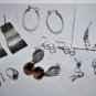 Vintage Nice Sterling Silver Modernist Earrings Lot Collection of 7