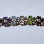 Vintage Sterling Silver Gold Vermeil Pave Gemstone Tennis Bracelet LOT 8-1/4"