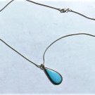 Vintage Sterling Silver Turquoise Pendant Necklace Lot 16"