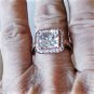 Vintage Rose Gold Over Sterling Silver Sparkly Cushion CZ Ring Lot Size 10.5