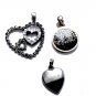 Vintage Sterling Silver Rhinstone CZ Hearts Necklace Pendant Lot 3 Pieces