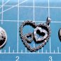 Vintage Sterling Silver Rhinstone CZ Hearts Necklace Pendant Lot 3 Pieces