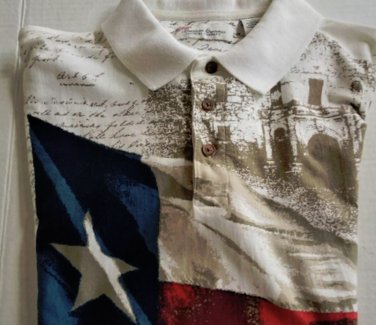 Vintage AMERICAN SUMMER CLOTHING CO. July 4th Short Sleeve Knit Polo Shirt Sz L