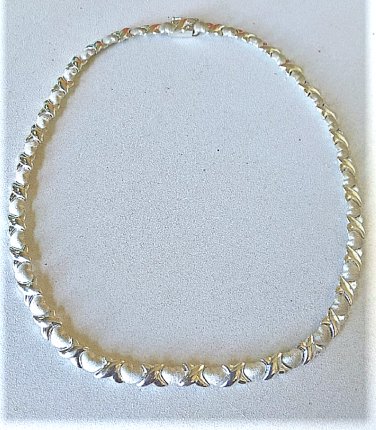Vintage Sterling Silver XO Hearts Chain Necklace Lot 16.5"