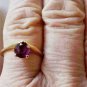 Vintage 18K GE Garnet or Amethyst Solitaire Ring Lot Size 9