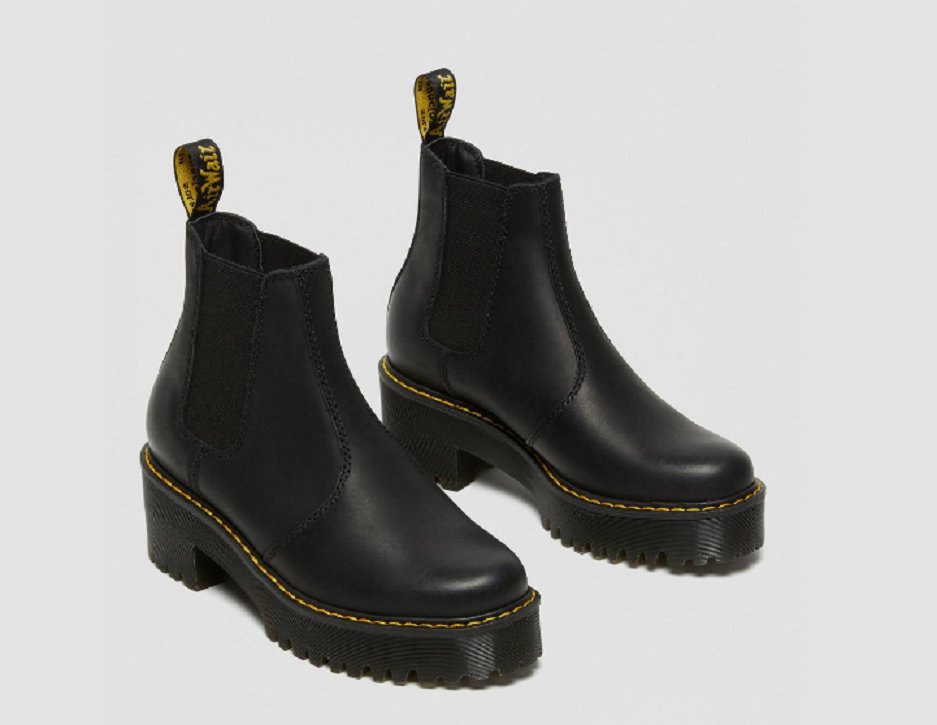 Dr Martens Black Leather ROMETTY Platform Chelsea Boots US Women 11 EU ...
