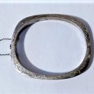 Vintage Sterling Silver Etched Rounded Rectangluar Hinged Bangle Bracelet Lot