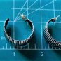 Vintage Sterling Silver 3/4 Corrugated Ridged Wide Hoop Post Earrings Lot