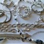 Vintage Silver Plated Toned Chunky Modernist Jewlery Lot Collection of 17 Pcs