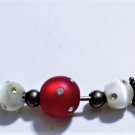 Vtg Sterling Silver ITALY Red White Blue Rhinestone Beads Chain Necklace Lot