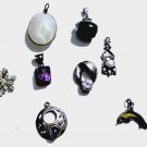 Vintage Sterling Silver Agate Amethyst Moonstone & Other Stones Pendants Lot 8
