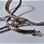 Vintage Rose Gold Vermeil ITALY Sapphire Chevron Necklace Lot 17-1/4"