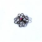 Vintage Sterling Silver Ruby Pin Brooch