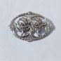 Antique Edwardian Sterling Silver Lovely Marcasite Double Roses Pin Brooch Lot