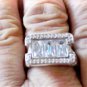 Vintage Sterling Silver TYCOON Large Flashy CZ Ring Lot Size 11