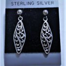 Vintage Sterling Silver Floral Openwork Dangle Drop Post Earrings Lot NOS