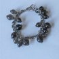 Vtg Sterling Silver Smoky Topaz Dangle Charms Beads Balls Toggle Bracelet Lot