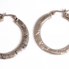 Vintage Sterling Silver Roman Numeral Hoop Earrings Lot
