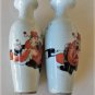 Antique Chinese Iron Red Qingbai Scholar & Boy Vases Pair