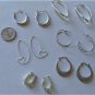 Vintage Sterling Silver Eclectic MODERNIST Hoop Earrings Lot of 7 Pairs