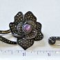 Vtg Sterling Silver Marcasite Amethyst Judith Jack Flower Diaper Pin Brooch Lot