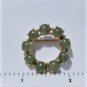 Vintage 14K YG with Celadon Jadeite Cabs Open Circle Pin Brooch Lot