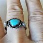 Vtg Sterling Silver Old Pawn Southwestern Navajo Turquoise Ring Lot Adjstb 8-11