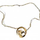 Vtg Sterling Silver 14K GF Southwest Tribal Artisan Pendant Bench Beads Necklace