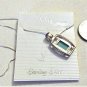 Vintage Sterling Silver JEZLAINE Turquoise Inlay Pendant Necklace Lot 18"