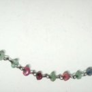 Vintage Sterling Silver w Raw Emerald Sapphire Ruby Stones Chain Necklace Lot