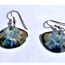 Vintage Organic Dyed Agate Fan Dangle Drop Wire Earrings Lot
